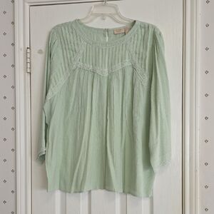 Brand New Logo/Lori Goldstein Lavish Mint Lace Tunic. Size L Read Discription.